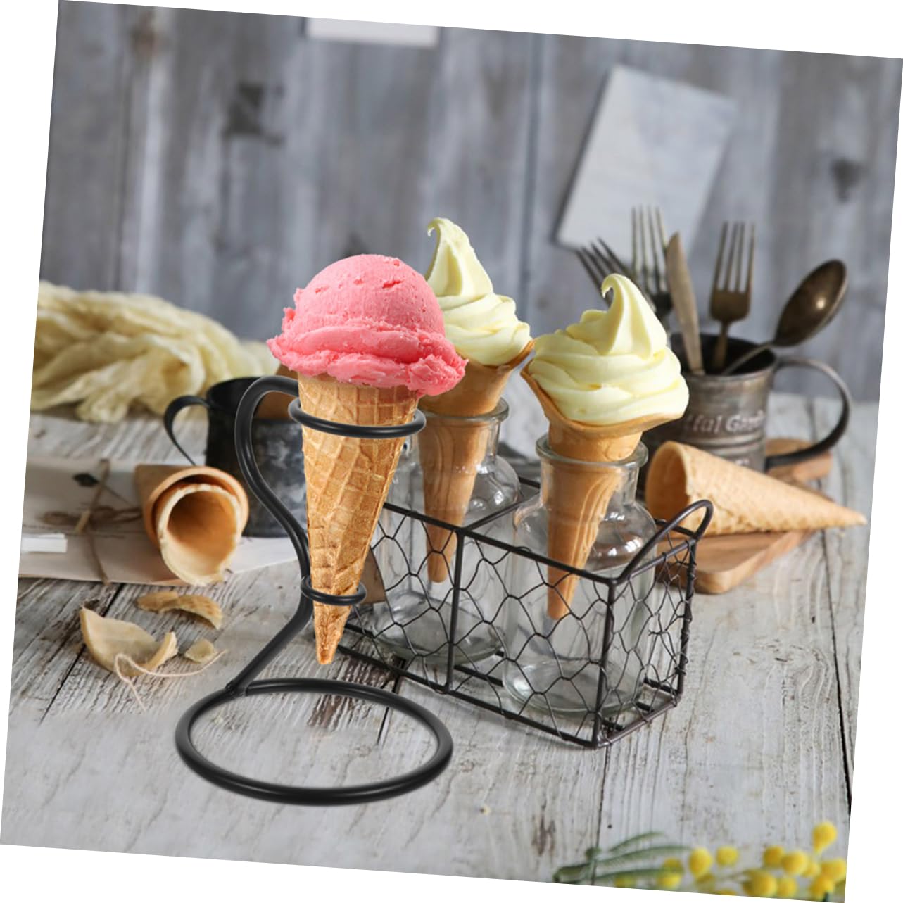 ソフトクリーム スタンド ステンレス 店舗用品 陳列 ディスプレイ 18個セット ソフトクリーム スタンド ステンレス 店舗用品 陳列